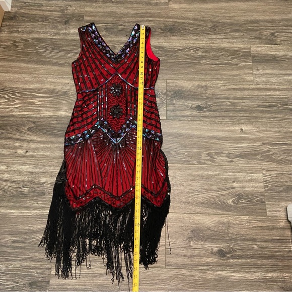 Babeyond red flapper 1920’s Great Gatsby dress size M - Picture 5 of 7